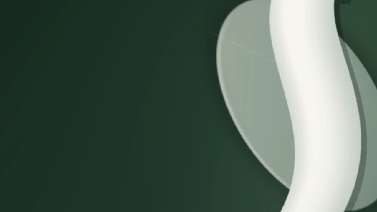Composição artística abstrata de formas suaves em tons de verde e marfim